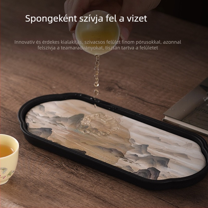 Abszorbeáló teás tálca, kompakt Kung-Fu teáskészlet, kínai stílusú, 2025-ös modell, mini teáskanna állvány egy személy számára