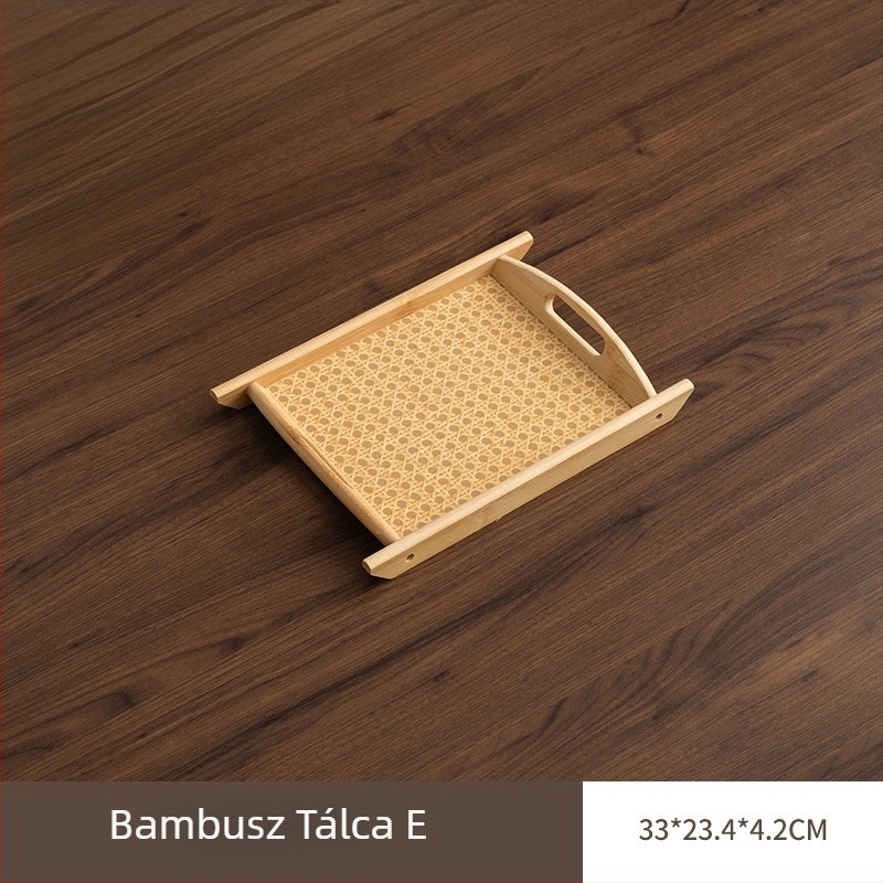 Hosszúkás bambuszfa tál otthoni használatra, pohár- és italtál, füstölő tál, torta- és teáskészlet-tál, nappali tároló tál