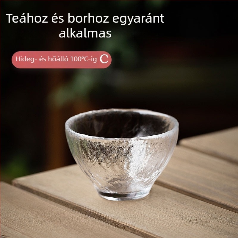 Japán stílusú kristály teáscsésze aranyozással, otthoni használatra – egyedi Gongfu teáscsésze