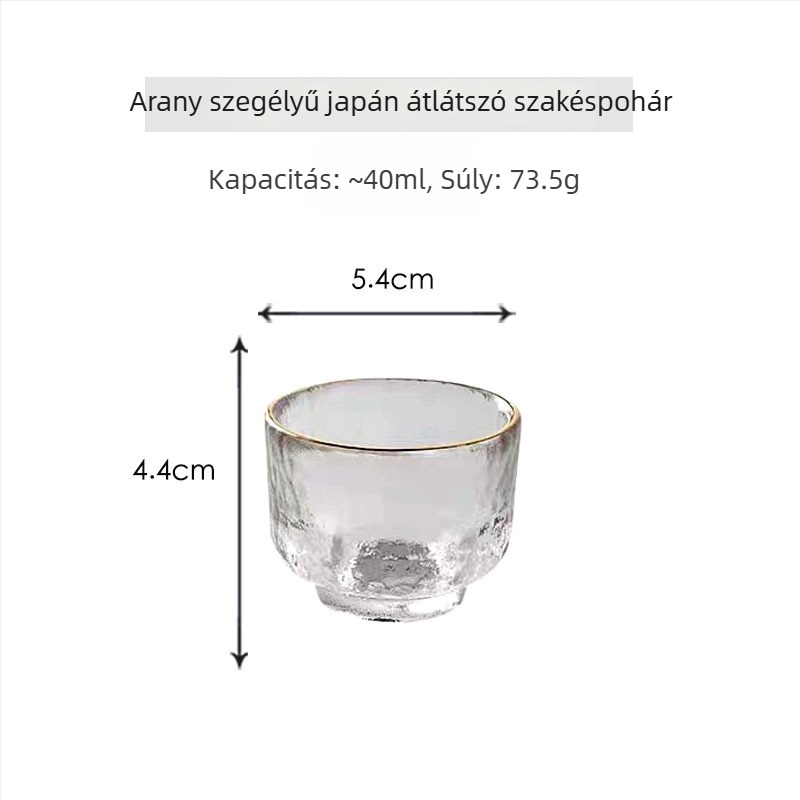 Japán stílusú kristály teáscsésze aranyozással, otthoni használatra – egyedi Gongfu teáscsésze