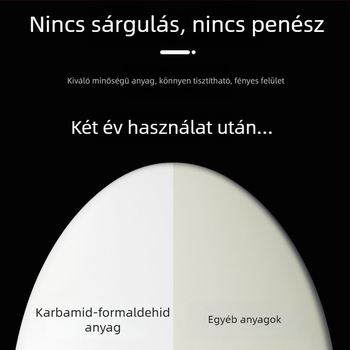 Megvastagodott urea-formaldehid vécéfedél, nagy U-, V-, O- vagy négyszögletes formában, klasszikus stílus, puha záródás, univerzális WC-fedél