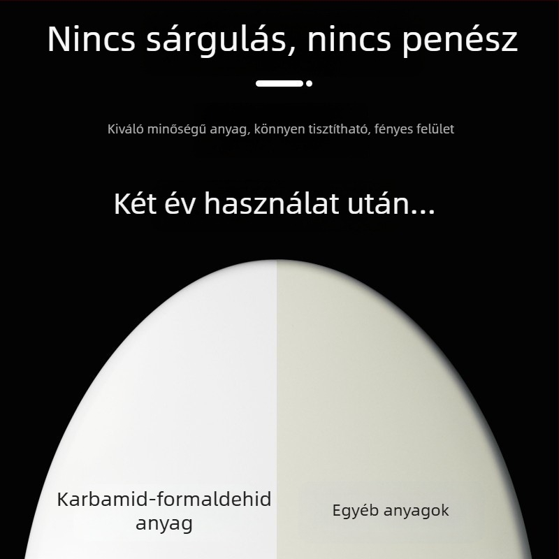 Megvastagodott urea-formaldehid vécéfedél, nagy U-, V-, O- vagy négyszögletes formában, klasszikus stílus, puha záródás, univerzális WC-fedél