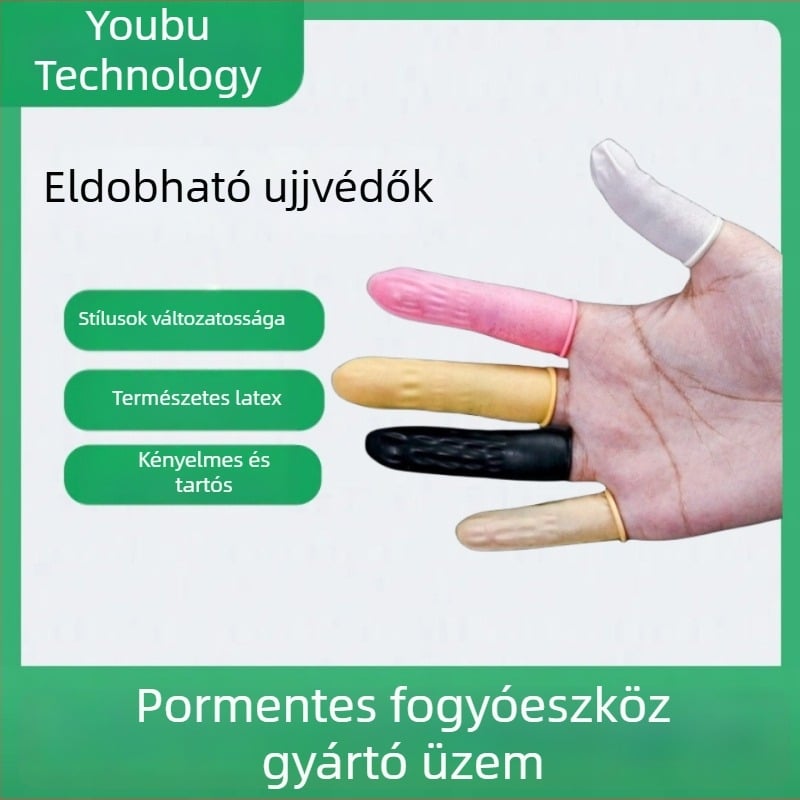 Latex ujjvédők, egyszer használatos, pormentes, antisztatikus, szépség- és tetováló műhelyekhez, fehér-beige