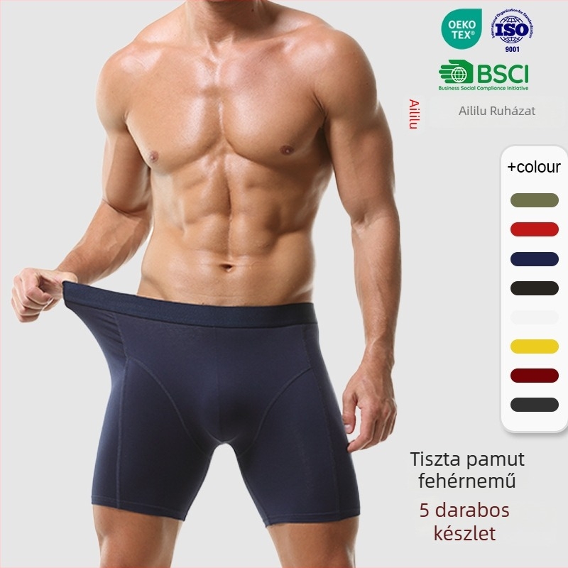 Férfi alakformáló boxeralsó, nagy méret, sportos, hosszabb fazon, 100% pamut