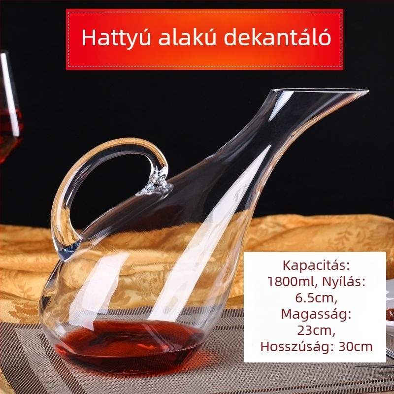 Kis gyors dekanter ólommentes kristályüvegből, vörösborhoz, európai stílusú, személyre szabott dekanter
