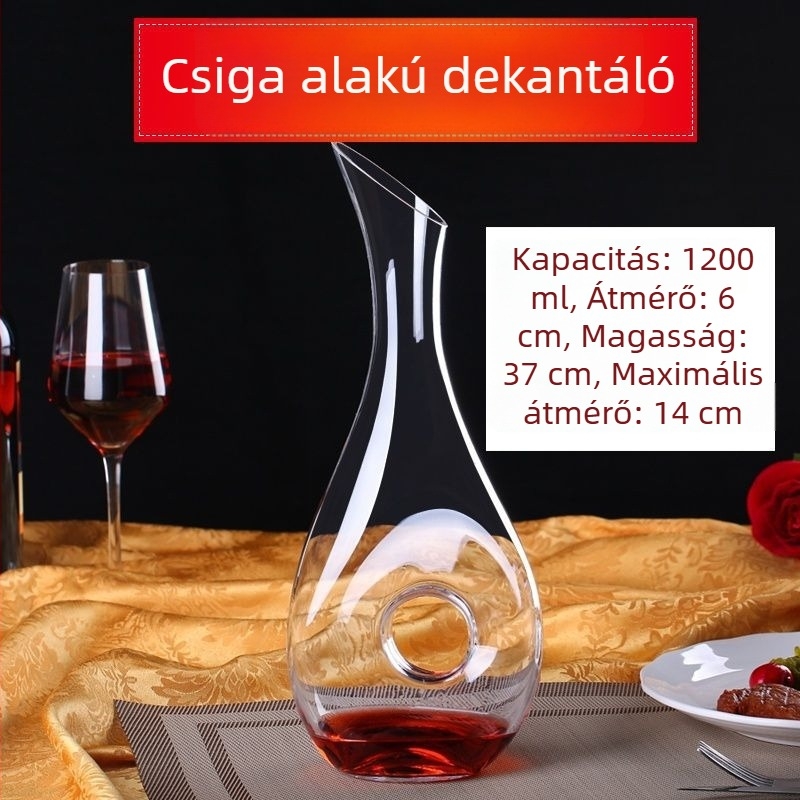 Kis gyors dekanter ólommentes kristályüvegből, vörösborhoz, európai stílusú, személyre szabott dekanter