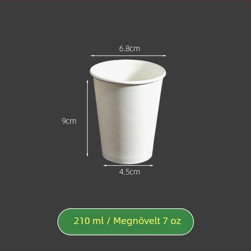 Egyszer használatos fehér, vastagított papír pohár hideg italokhoz, 100 ml-ig, papír + PE fólia