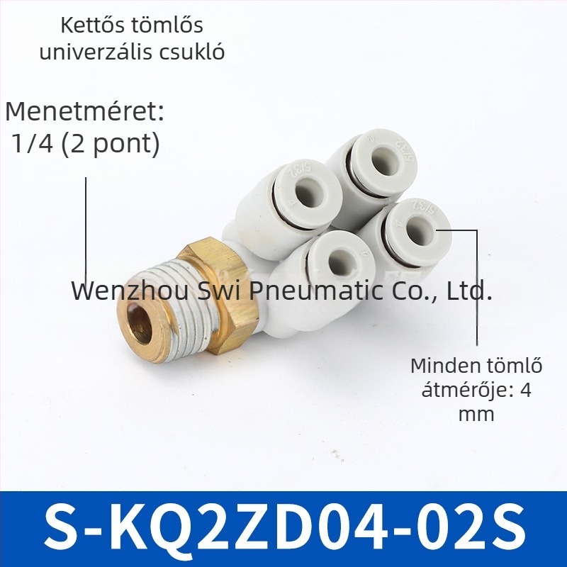 Sway pneumatikus KQ kétfejű, 2-csoportos csatlakozó, kettős fejű forgó gyorscsatlakozó KQ2ZD