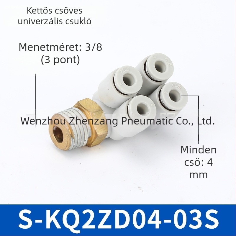 Sway pneumatikus KQ kétfejű, 2-csoportos csatlakozó, kettős fejű forgó gyorscsatlakozó KQ2ZD