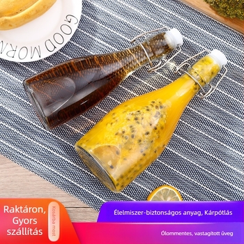 Üvegből készült házi sörfőzéshez való palack csatos kupakkal, többfunkciós italos üveg gyümölcsléhez, olajokhoz, 250–1000 ml