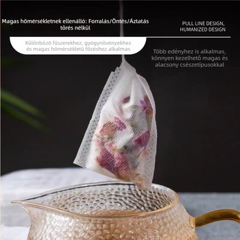 Egyszer használatos, nem szövött tea filterzsák, élelmiszer-biztonsági minőségű, teához, levesekhez és kínai gyógynövény-dekokciókhoz.