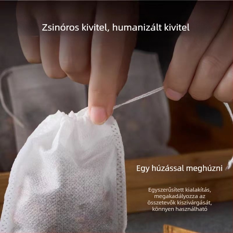 Egyszer használatos, nem szövött tea filterzsák, élelmiszer-biztonsági minőségű, teához, levesekhez és kínai gyógynövény-dekokciókhoz.