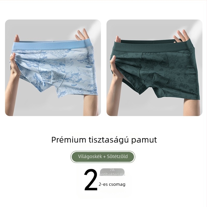 Új kínai stílusú férfi alsónemű antibakteriális mulberry selyem ágyékpanellel, lélegző, tiszta pamutból, középmagas derékvonal, boxer briefs