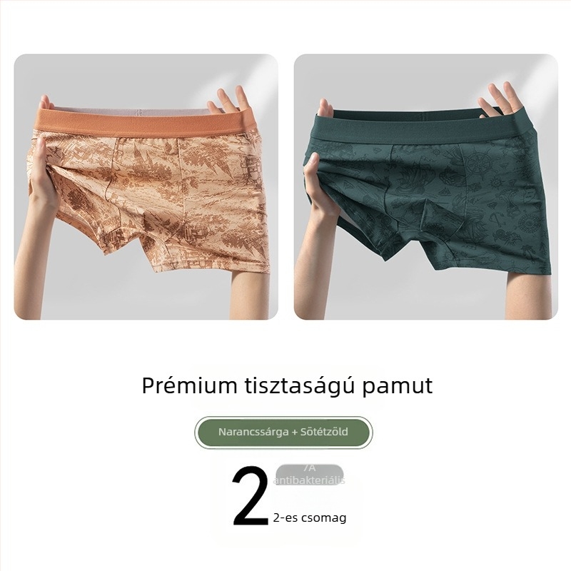 Új kínai stílusú férfi alsónemű antibakteriális mulberry selyem ágyékpanellel, lélegző, tiszta pamutból, középmagas derékvonal, boxer briefs