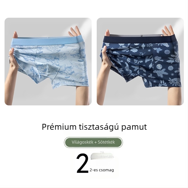 Új kínai stílusú férfi alsónemű antibakteriális mulberry selyem ágyékpanellel, lélegző, tiszta pamutból, középmagas derékvonal, boxer briefs