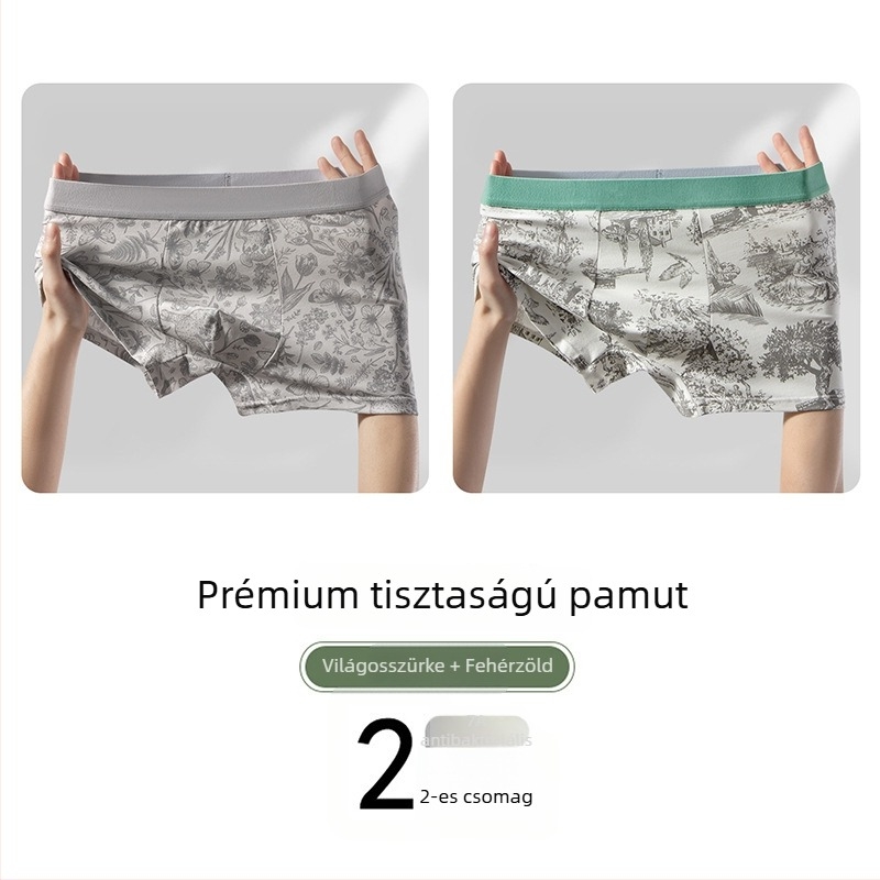 Új kínai stílusú férfi alsónemű antibakteriális mulberry selyem ágyékpanellel, lélegző, tiszta pamutból, középmagas derékvonal, boxer briefs