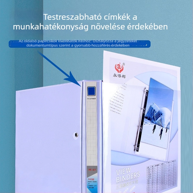 Ever Gain A4-es mappa PVC háromoldalas betétekkel és fedéllel