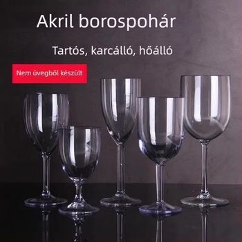 Átlátszó akril pezsgő- és koktélpohár, műanyag, 200–300 ml