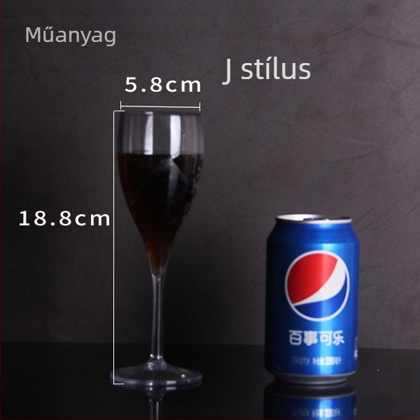 Átlátszó akril pezsgő- és koktélpohár, műanyag, 200–300 ml