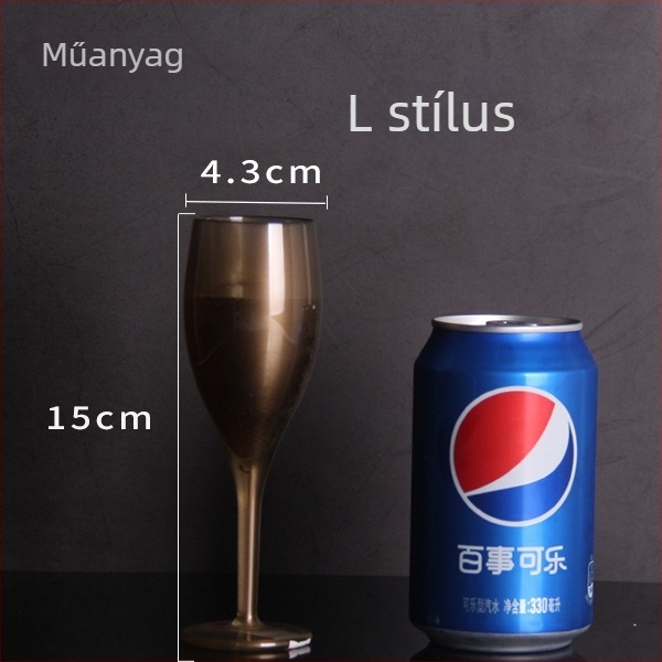Átlátszó akril pezsgő- és koktélpohár, műanyag, 200–300 ml