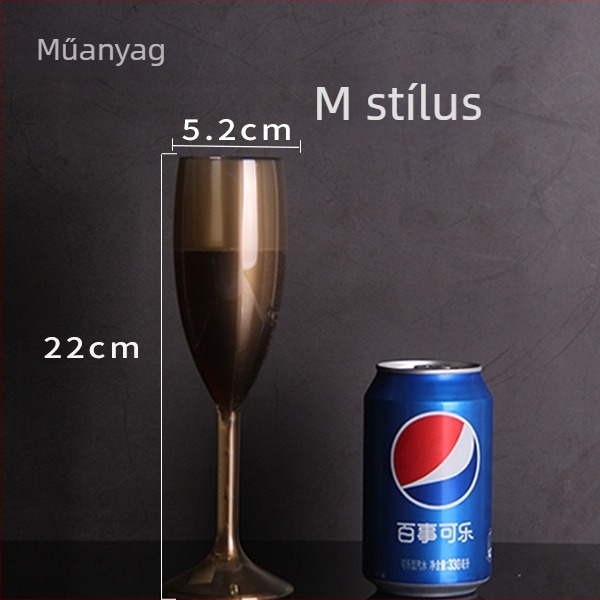 Átlátszó akril pezsgő- és koktélpohár, műanyag, 200–300 ml