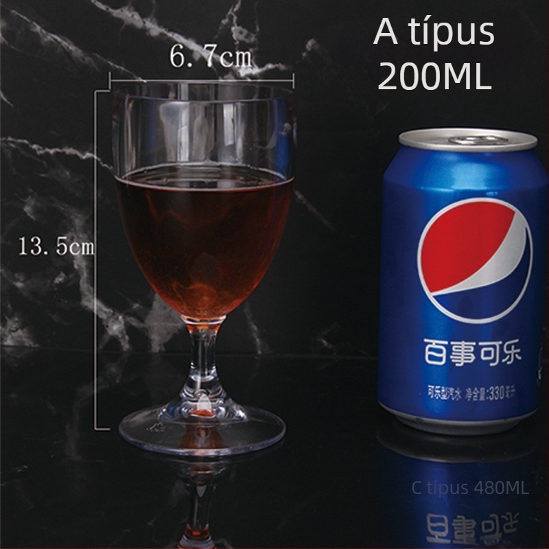 Átlátszó akril pezsgő- és koktélpohár, műanyag, 200–300 ml