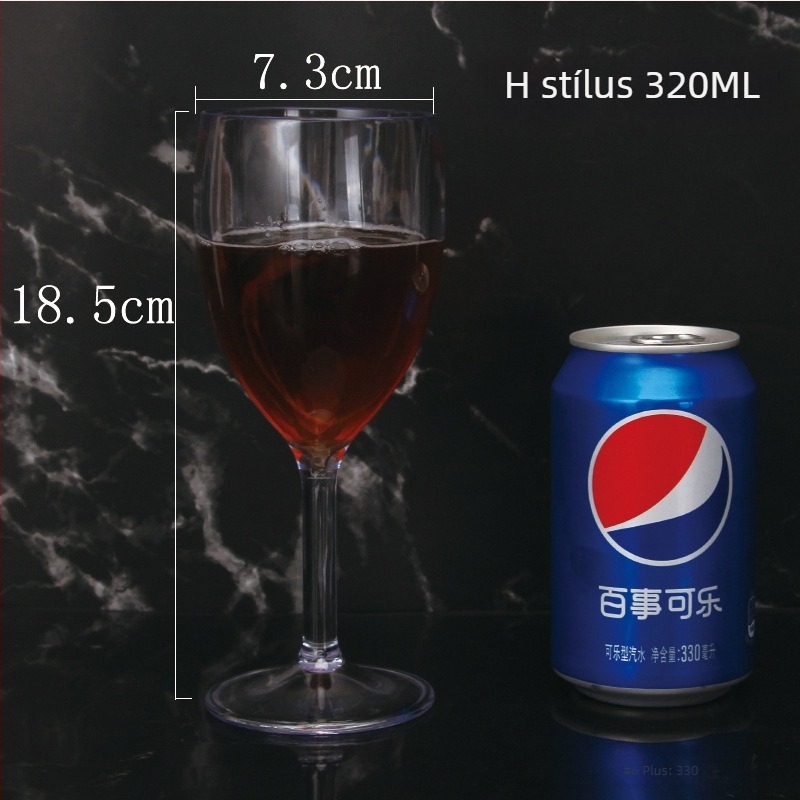 Átlátszó akril pezsgő- és koktélpohár, műanyag, 200–300 ml