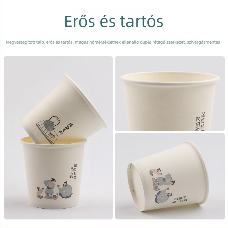 Megvastított egyszer használatos papírpohár forró italokhoz, 248 ml, 50 darabos készlet
