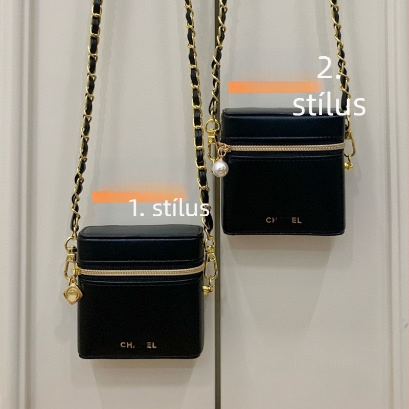 Női crossbody táska, négyszögletes alakú, lánccal, PU bőrből, kis méret