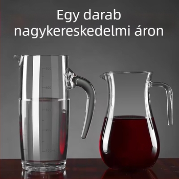 PC akril borkiöntő adagoló, törésbiztos műanyag decanter mérőskálával