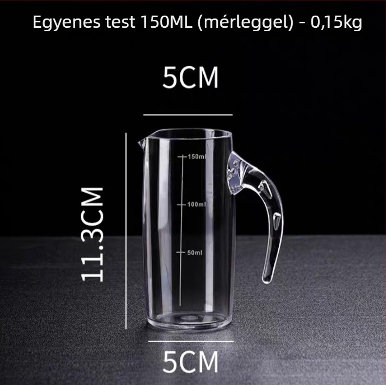 PC akril borkiöntő adagoló, törésbiztos műanyag decanter mérőskálával