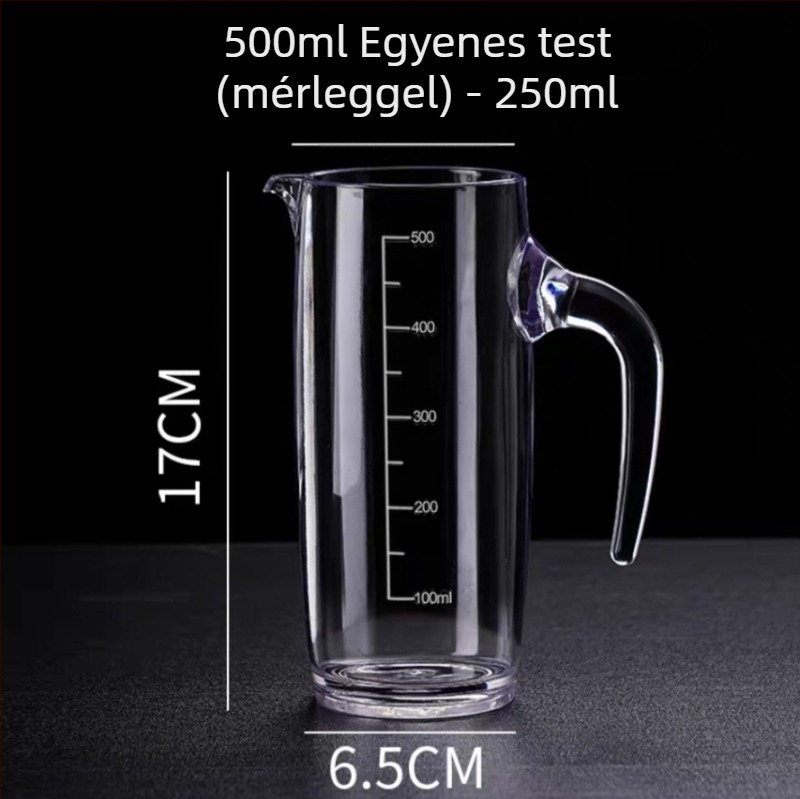 PC akril borkiöntő adagoló, törésbiztos műanyag decanter mérőskálával