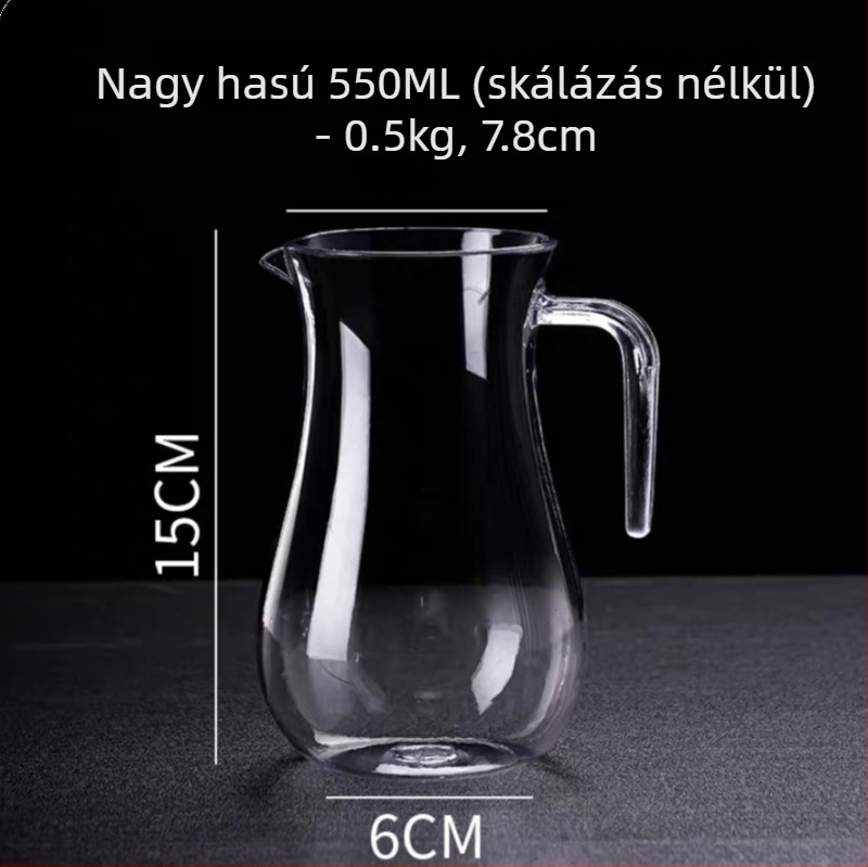 PC akril borkiöntő adagoló, törésbiztos műanyag decanter mérőskálával