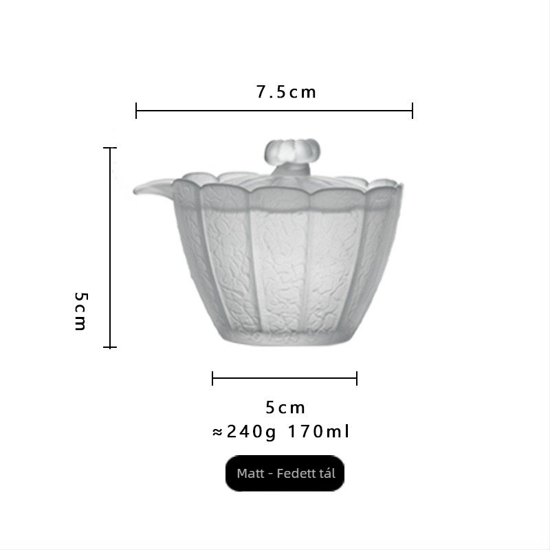 Hőálló üvegből készült teáscsésze fedővel, otthoni teáskészlet, kis méret, modern minimalista dizájn, égés elleni védelem, 3–5 fő részére