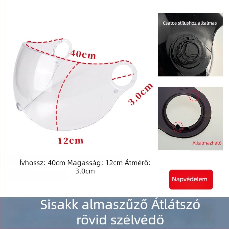 Sisaküveg elektromos járművekhez, átlátszó, HD színes, UV-védelem, szélálló, univerzális