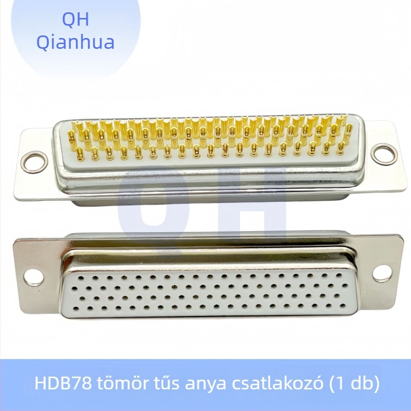 D-Sub DB csatlakozó HDB15, három soros, 26/44/50/62/78 PIN, férfi és női, aranyozott érintkezők, forrasztódrót típusú