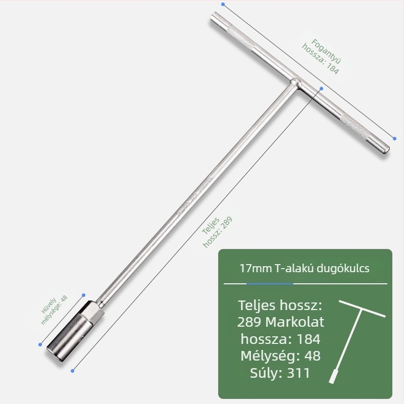 T-formájú dugókulcs külső hatszögfejjel, kézi használat, 6/7/8/10/14/17 mm