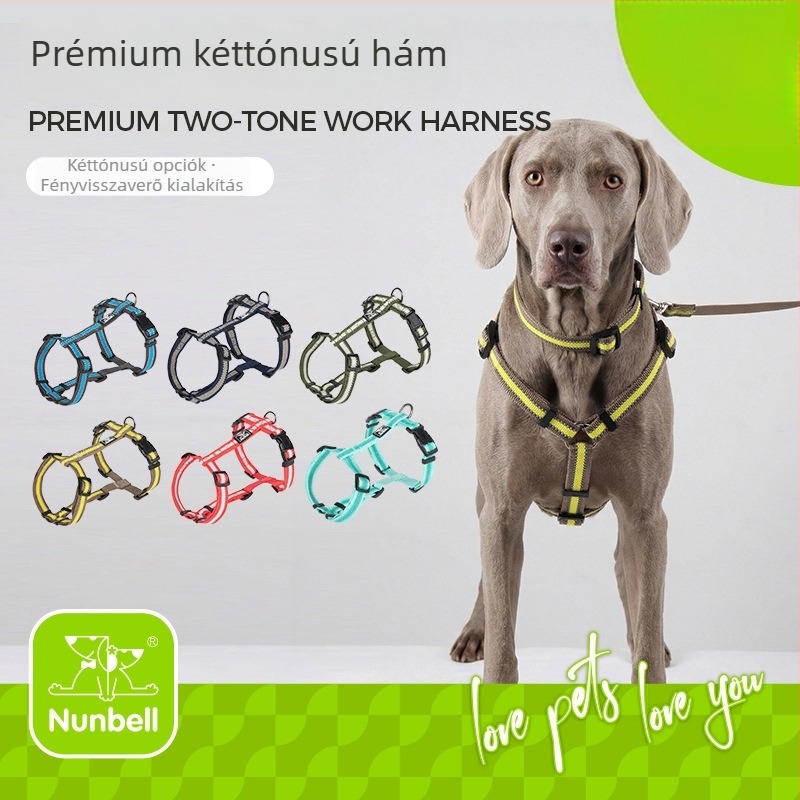 Nunbell H-alakú hám, mellény-stílusú, könnyű, anti húzás, kutya hám és póráz