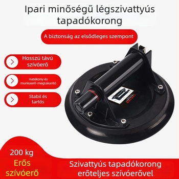 Vákuumszívócsésze kerámia- és üvegfelületekhez, kézi pumpával, erős szívóerő, nagy lapok emeléséhez