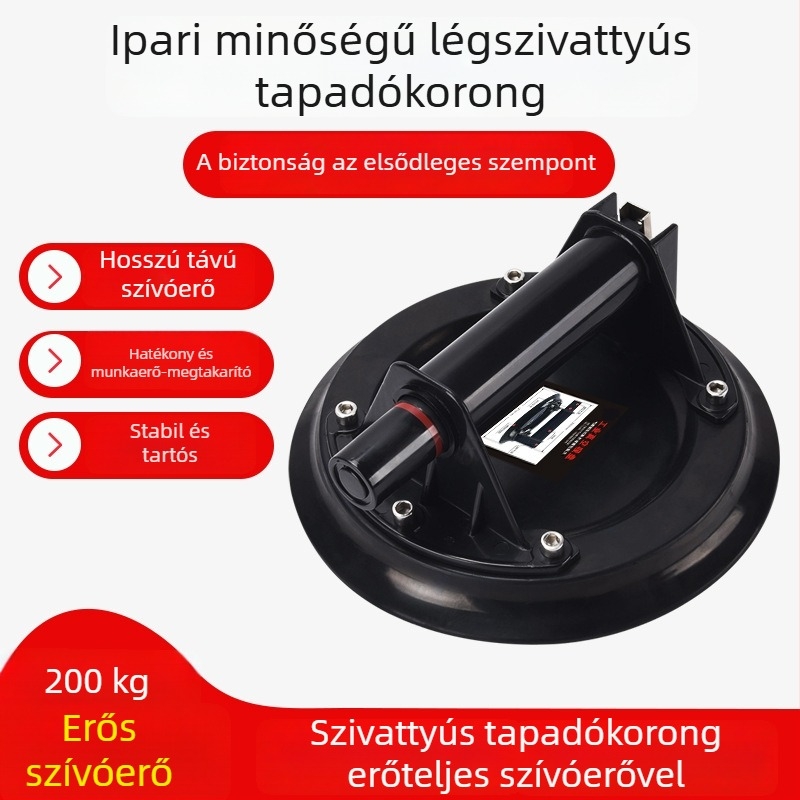Vákuumszívócsésze kerámia- és üvegfelületekhez, kézi pumpával, erős szívóerő, nagy lapok emeléséhez
