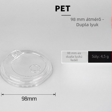 Egyszer használatos, átlátszó kávés pohár hideg italokhoz és tej-teához, 98 mm átmérő, 500 ml
