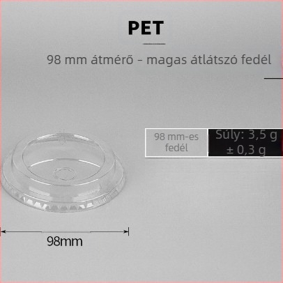 Egyszer használatos, átlátszó kávés pohár hideg italokhoz és tej-teához, 98 mm átmérő, 500 ml
