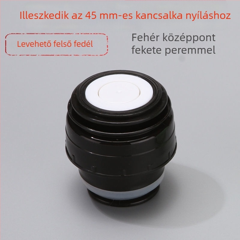 Hőszigetelt pohárfedél belső dugóval és külső fedéllel, szivárgásmentes