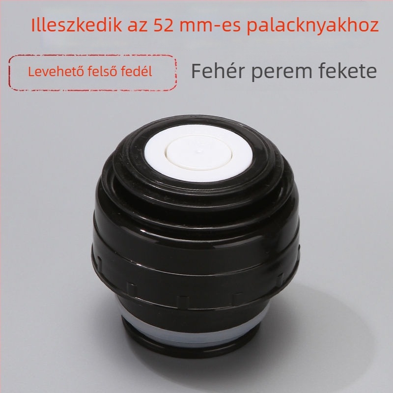 Hőszigetelt pohárfedél belső dugóval és külső fedéllel, szivárgásmentes