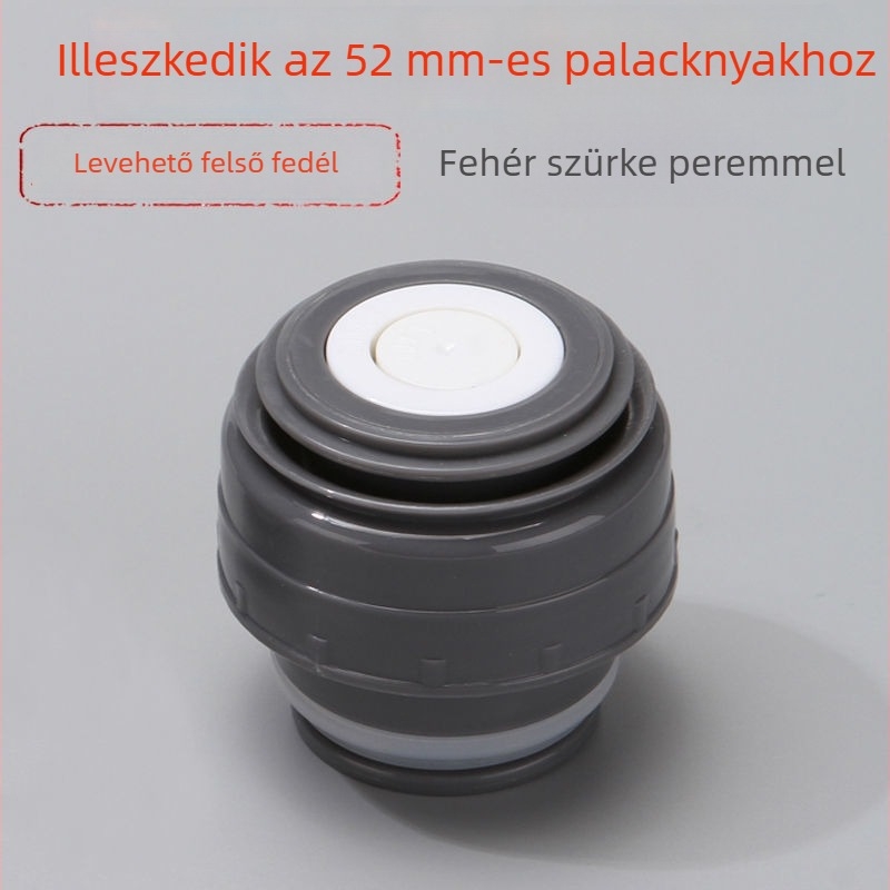 Hőszigetelt pohárfedél belső dugóval és külső fedéllel, szivárgásmentes