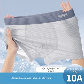 Ya Lu ifjúsági Ice Silk boxerek fiúknak a fejlődési időszakban, középiskolásoknak, nyár, plusz méret, antibakteriális ágyéktáji rész