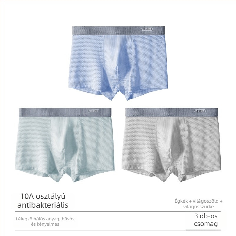 Ya Lu ifjúsági Ice Silk boxerek fiúknak a fejlődési időszakban, középiskolásoknak, nyár, plusz méret, antibakteriális ágyéktáji rész