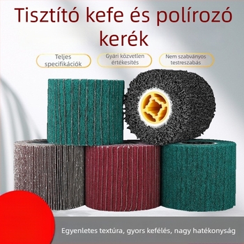 Nylon polírozó kerék rozsdamentes acélhoz és fémmegermunkáláshoz, nylon rostos csiszolóanyaggal és gyapjú polírozáshoz