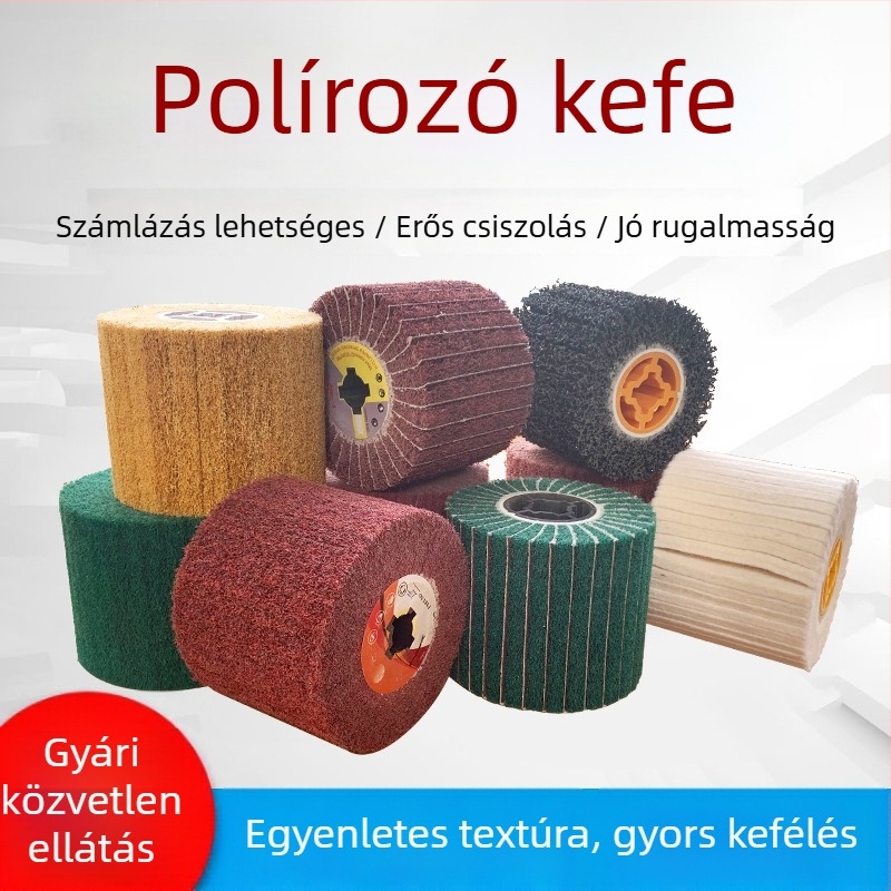 Nylon polírozó kerék rozsdamentes acélhoz és fémmegermunkáláshoz, nylon rostos csiszolóanyaggal és gyapjú polírozáshoz