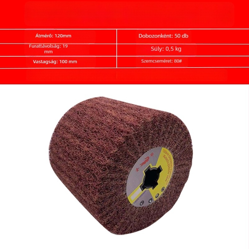 Nylon polírozó kerék rozsdamentes acélhoz és fémmegermunkáláshoz, nylon rostos csiszolóanyaggal és gyapjú polírozáshoz